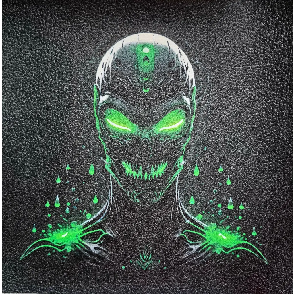 Kunstleder Panel Green Alien 15x 15cm - Green Alien 15 - P15