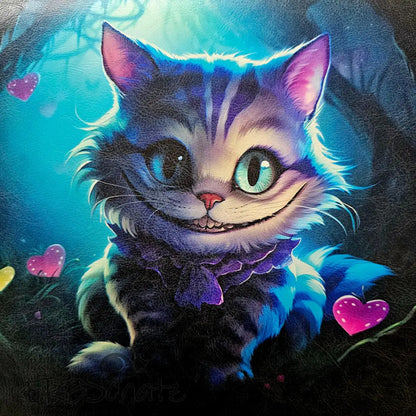 Kunstleder Panel Grinning Baby Cat 30 x 30cm - Grinning