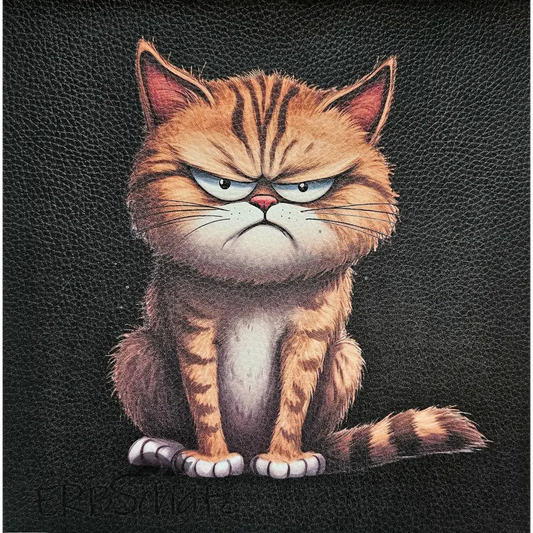 Kunstleder Panel Grumpy Cat Orange 25x 25cm - Grumpy Cat