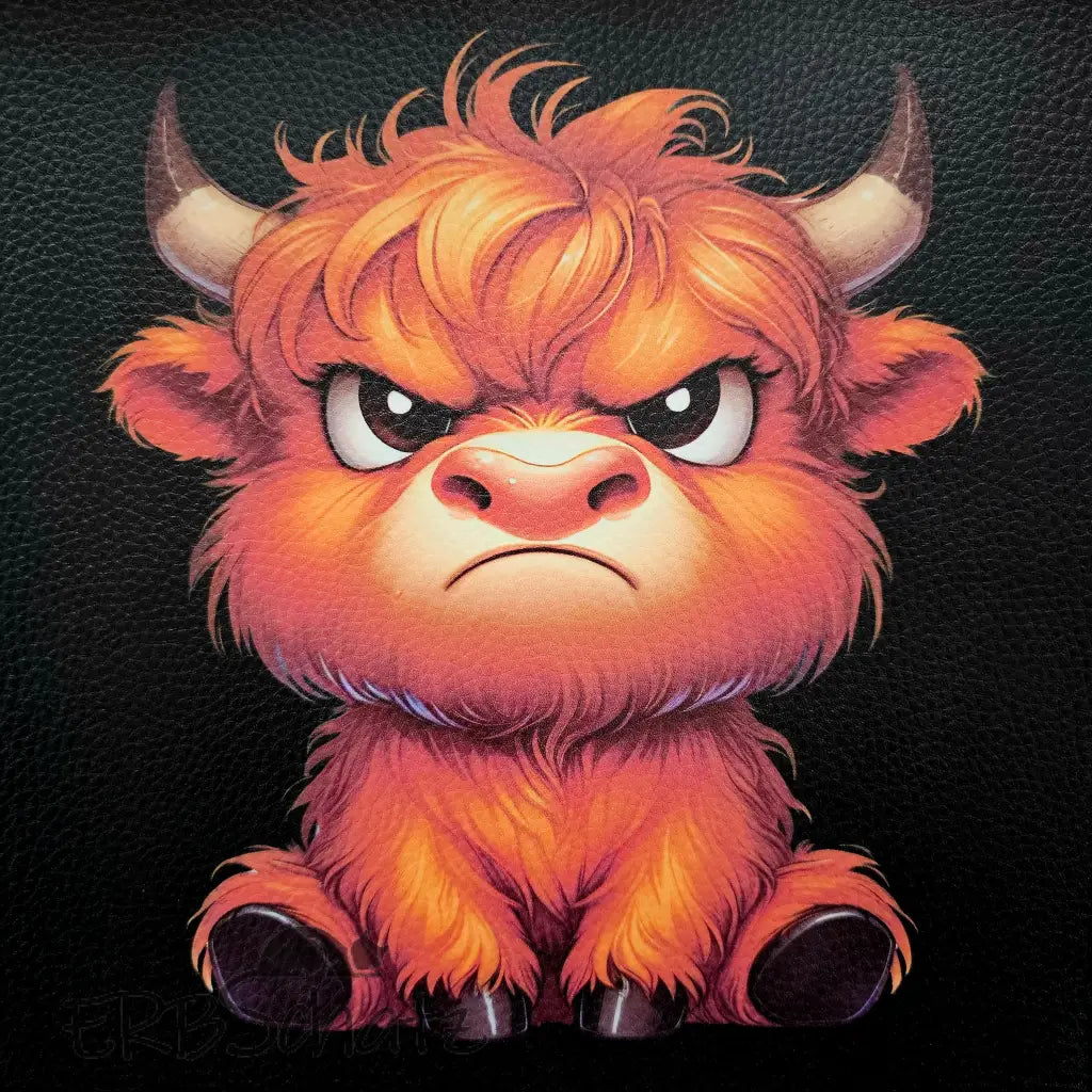 Kunstleder Panel Grumpy Cow 30x 30cm - P30