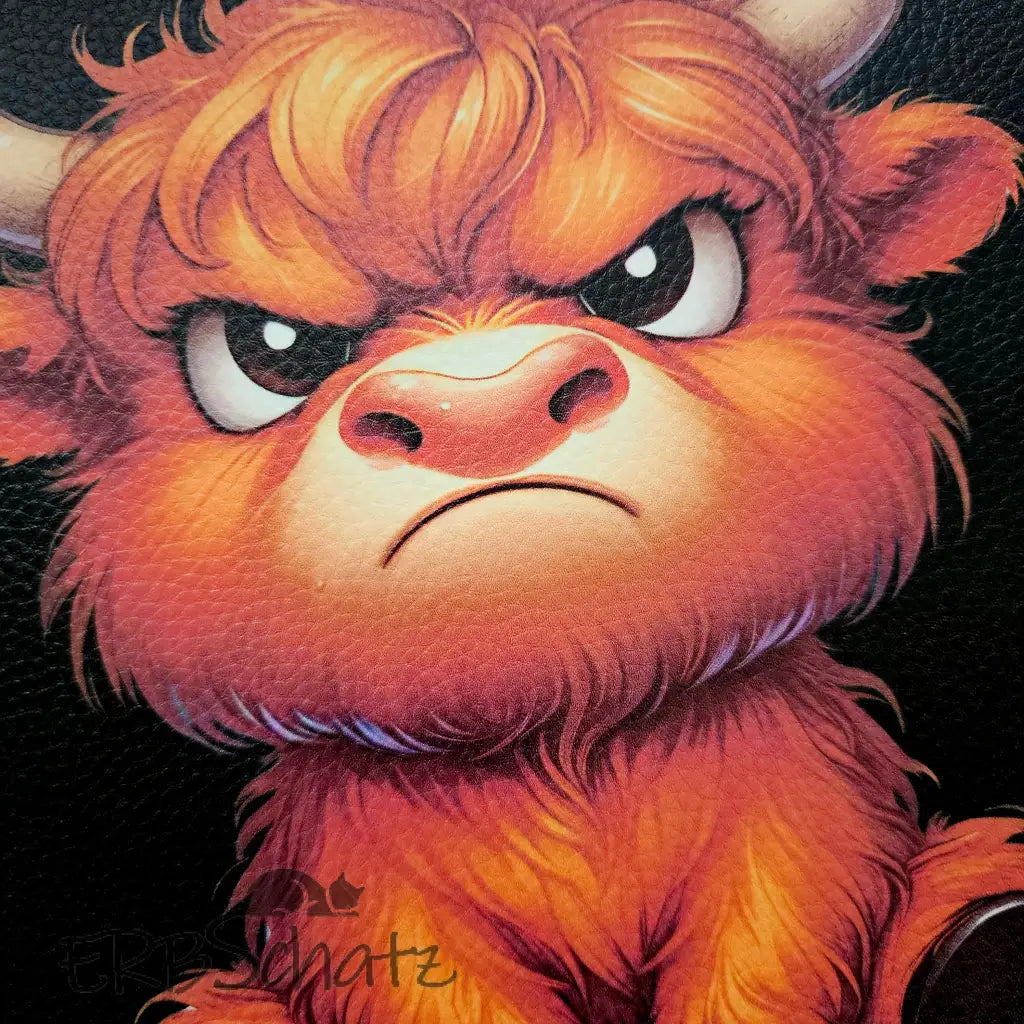 Kunstleder Panel Grumpy Cow 30x 30cm - P30