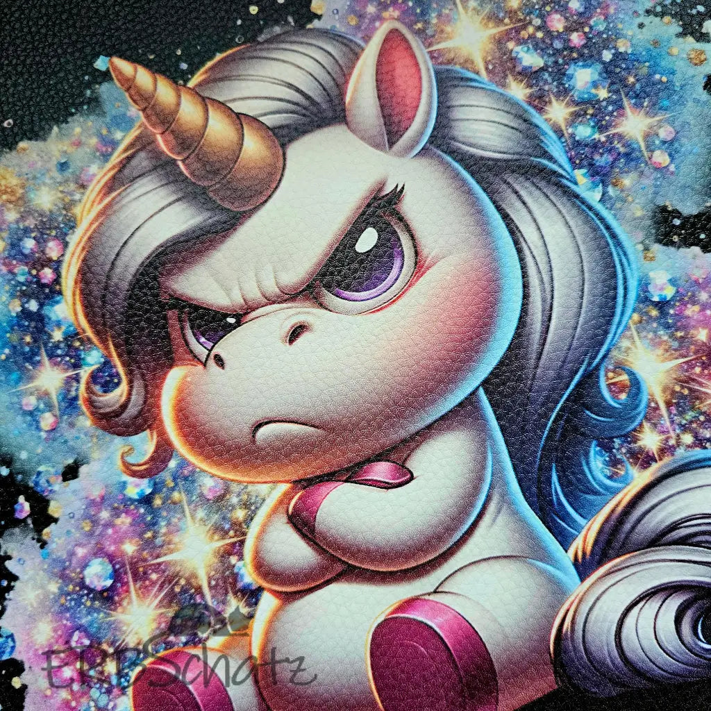 Kunstleder Panel Grumpy Unicorn Collection 25x 25cm - P25