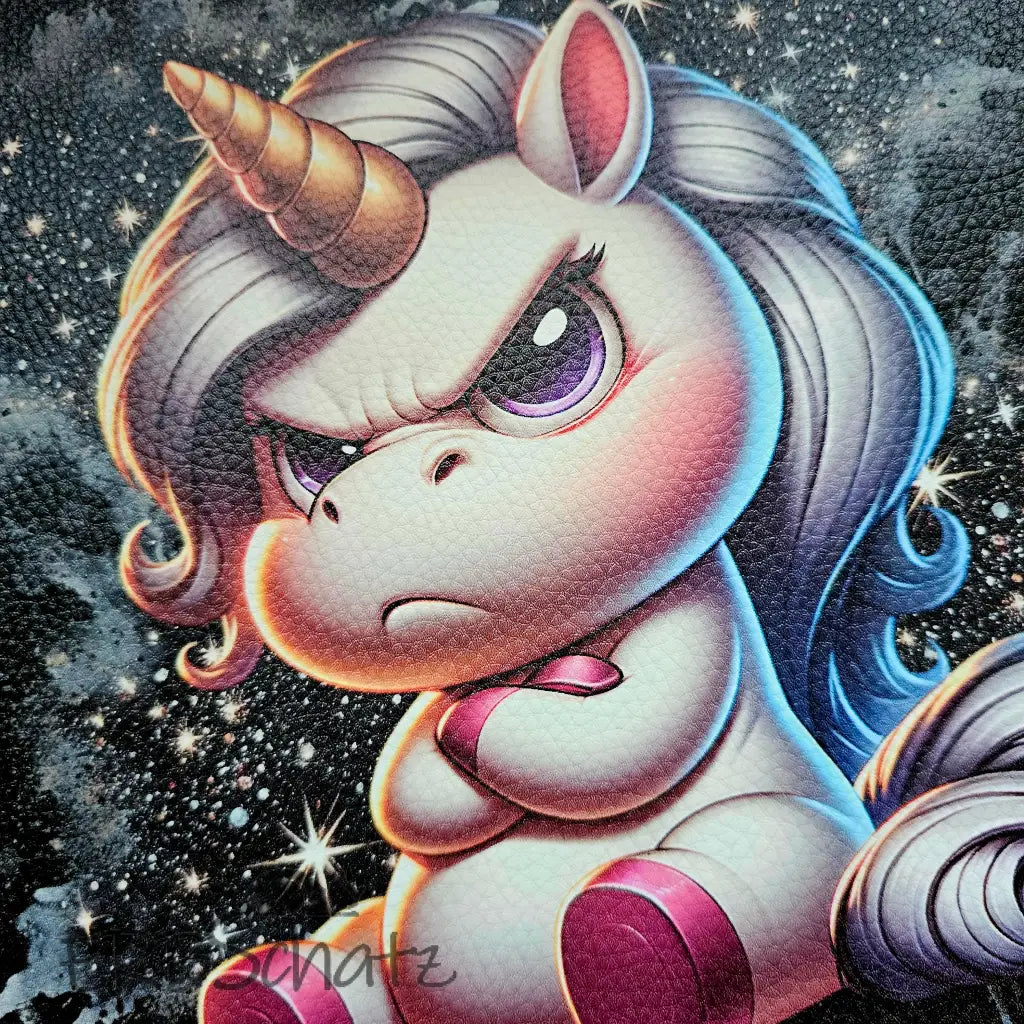 Kunstleder Panel Grumpy Unicorn Collection 25x 25cm - P25