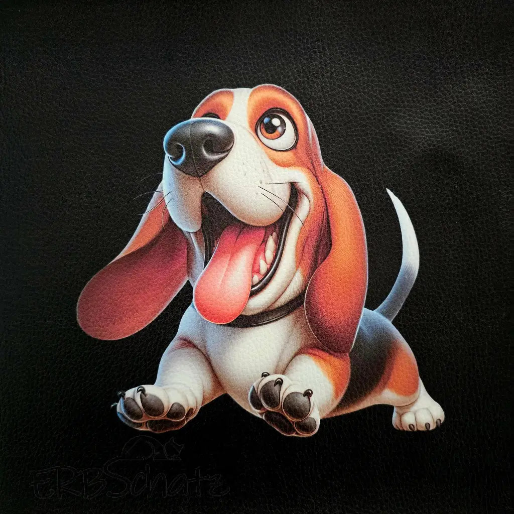 Kunstleder Panele Happy Dogs Collection 30x 30cm - Basset