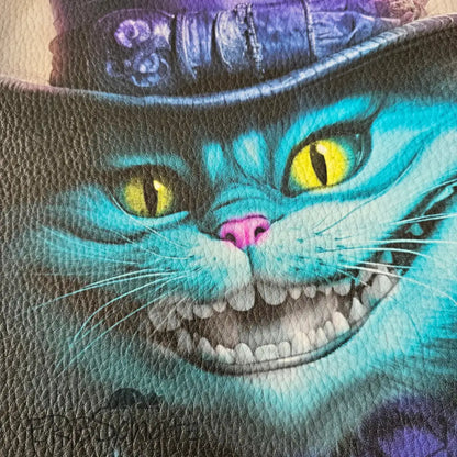 Kunstleder Panel Hatter Cat Turquoise 30x 30cm - Hatter Cat