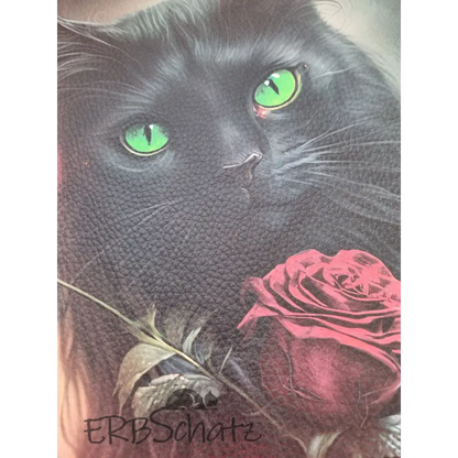 Kunstleder Panel Katze Red Rose 30x 30cm - Katze Red Rose