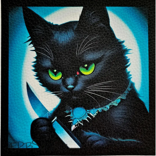 Kunstleder Panel Killer Cat 15x 15cm - Killer Cat 15 - P15
