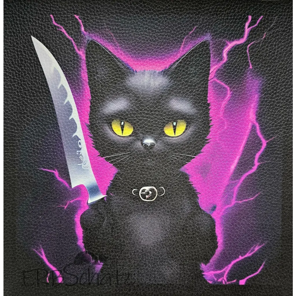 Kunstleder Panel Killer Cat Pink 25x 25cm - Killer Cat Pink