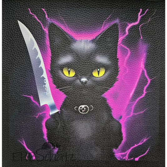 Kunstleder Panel Killer Cat Pink 30x 30cm - Killer Cat Pink