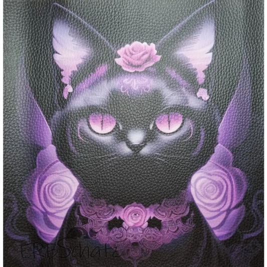 Kunstleder Panel Lilac Rose Cat 25x 25cm - Lilac Rose Cat