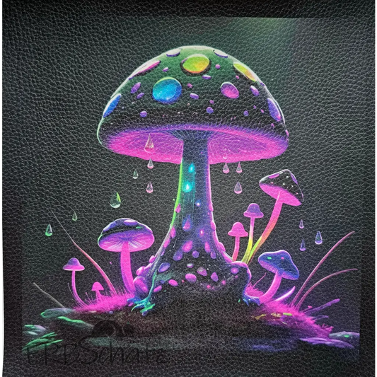 Kunstleder Panel Magic Mushroom 15x 15cm - Magic Mushroom