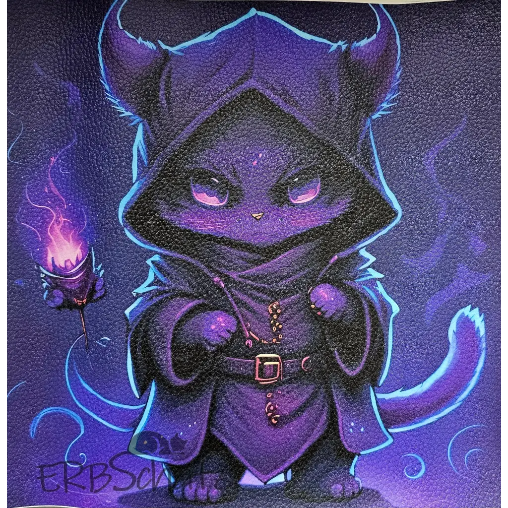 Kunstleder Panel Purple Devil Cat 30x 30cm - Purple Devil