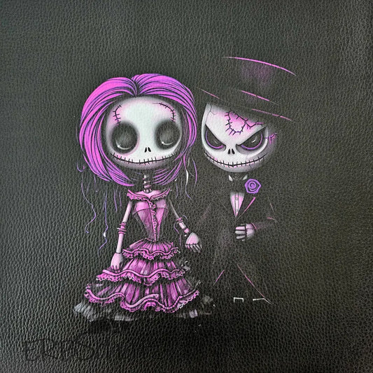 Kunstleder Panel Purple Horror Love 30x 30cm - Horror Love