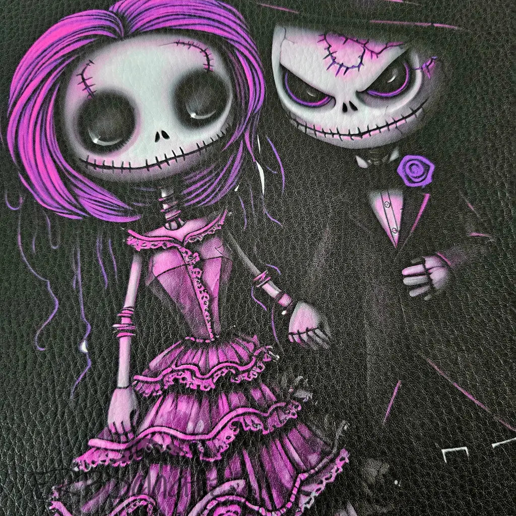 Kunstleder Panel Purple Horror Love 30x 30cm - Horror Love