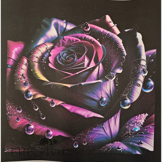 Kunstleder Panel Purple Mystery Rose 30x 30cm - Purple