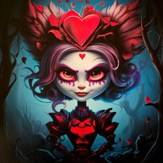 Kunstleder Panel Queen of Hearts 30x 30cm - Queen of Hearts