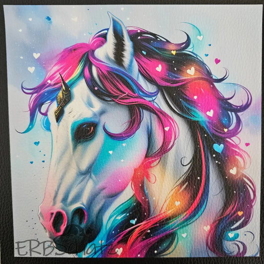 Kunstleder Panel RainbowHorse 25x 25cm - P25