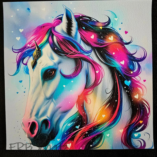 Kunstleder Panel RainbowHorse 30x 30cm - RainbowHorse - P30