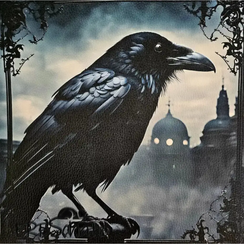 Kunstleder Panel Raven City 25x 25cm - P25