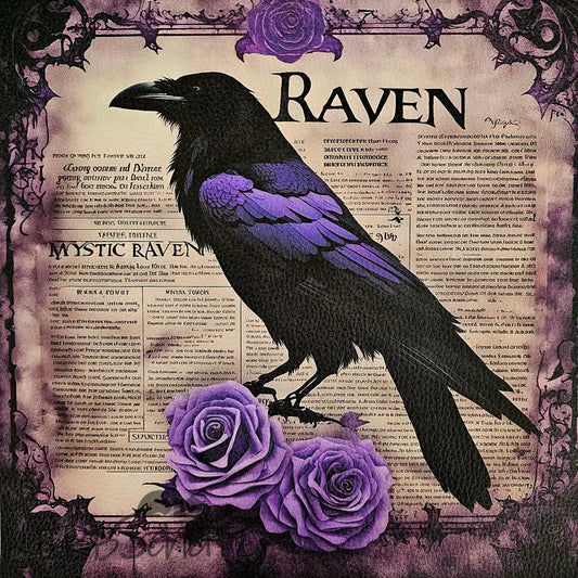 Kunstleder Panel Raven Purple Rose 25x 25cm - P25
