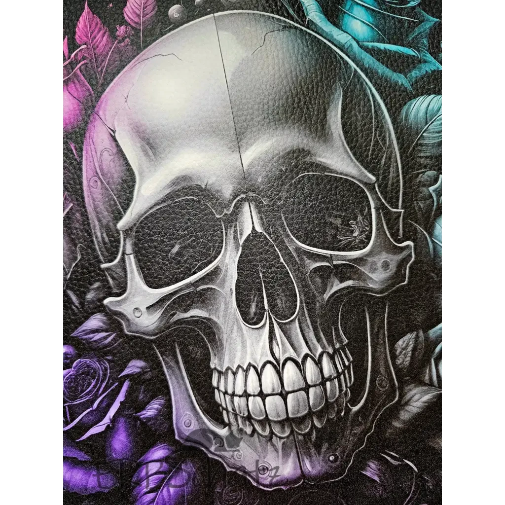 Kunstleder Panel Rosed Skull 30x 30cm - Rosed Skull - P30