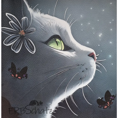 Kunstleder Panel Sky Cat 25x 25cm - Sky and Cat - P25