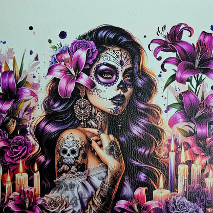 Kunstleder Panel TattooFlower Girl 25x 25cm - P25