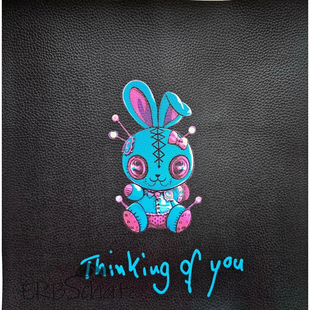 Kunstleder Panel Thinking of you Bunny 25x 25cm - Thinking