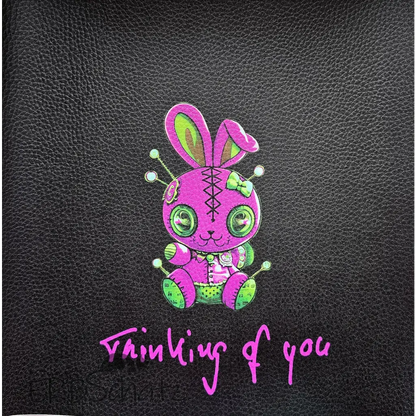 Kunstleder Panel Thinking of you Bunny 25x 25cm - Thinking