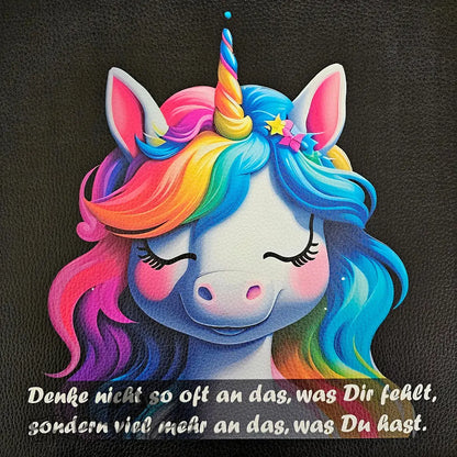 Kunstleder Panel Unicorn Collection 30x 30cm - Spruch - P30