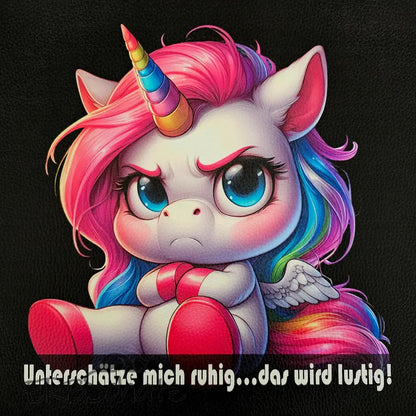 Kunstleder Panel Unicorn ’unterschätze mich...’ 30x