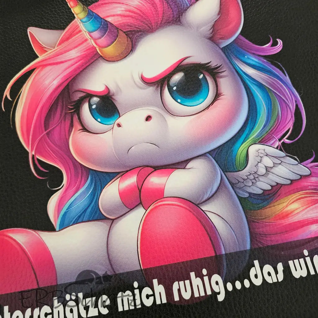 Kunstleder Panel Unicorn ’unterschätze mich...’ 30x