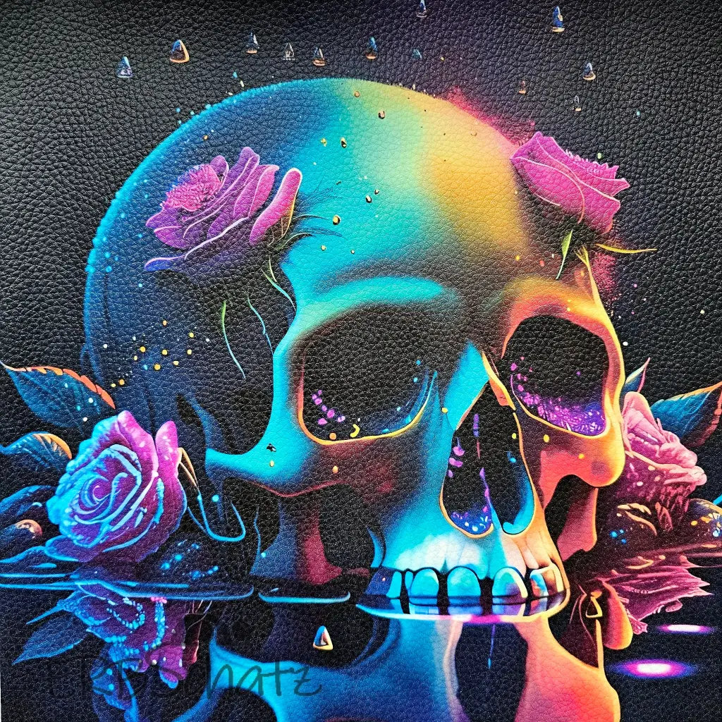 Kunstleder Panel Vibrant Big Skull 30x 30cm - P30