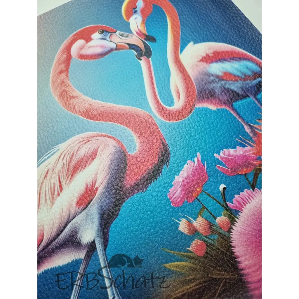 Kunstleder Panel Vibrant Flamingos 25x 25cm - Vibrant