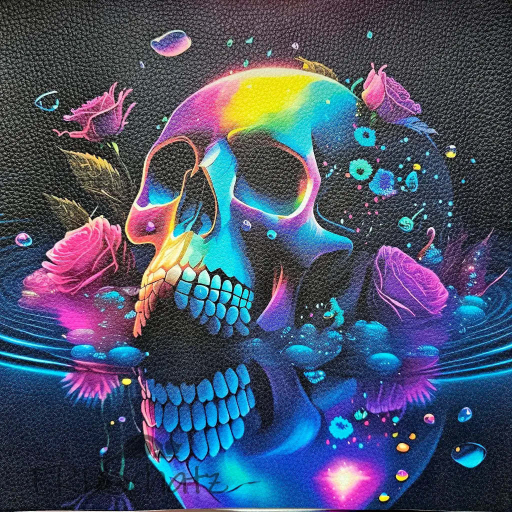 Kunstleder Panel Vibrant mirrored Skull 30x 30cm - P30