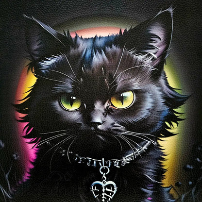 Kunstleder Panel Witchy Cat 30x 30cm - Witchy Cat - P30