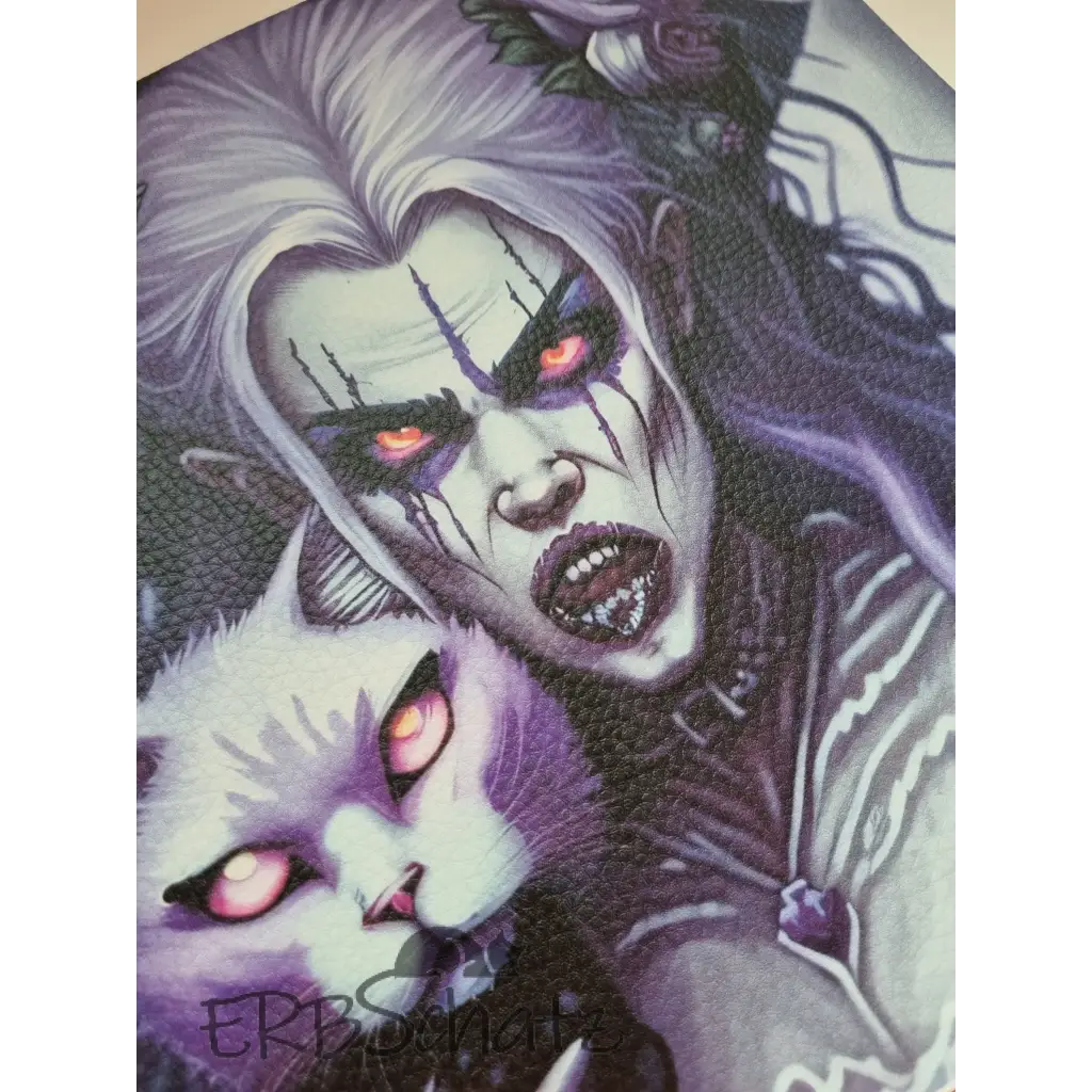 Kunstleder Panel Zombie Woman & Cat 25x 25cm - Zombie Woman