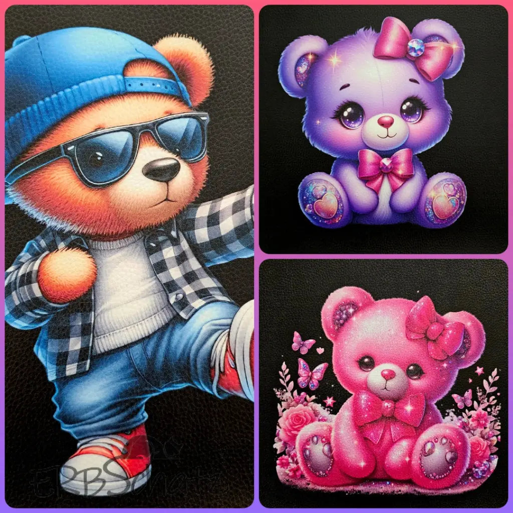 Kunstleder Panele Cute Bears Collection 25x 25cm - P25