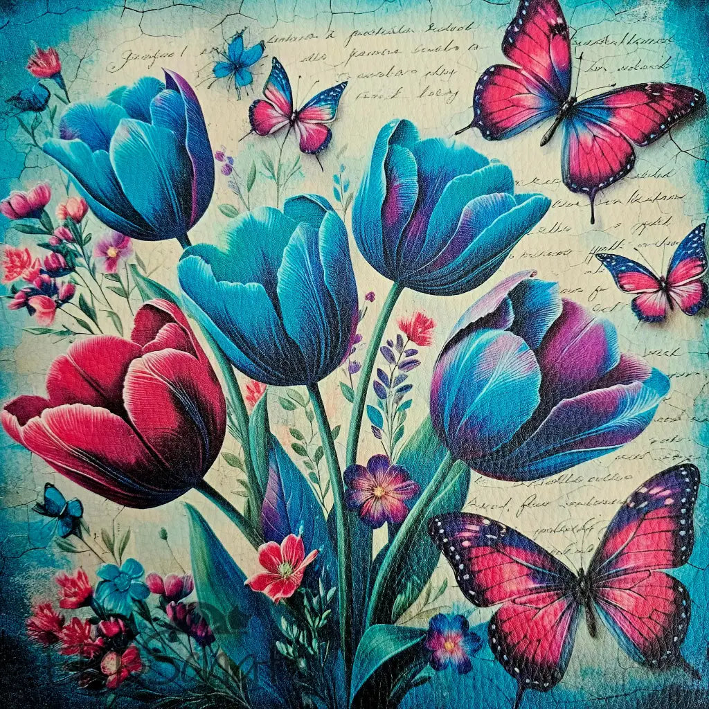 Kunstleder Panele Dreamy Flowers Collection 25x 25cm