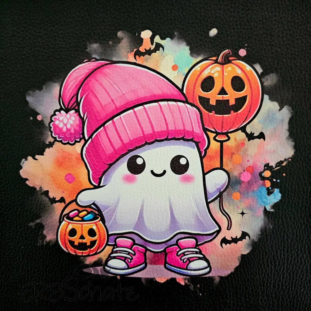 Kunstleder Panele Fun Collection 25x 25cm - Ghosty Pumpkin