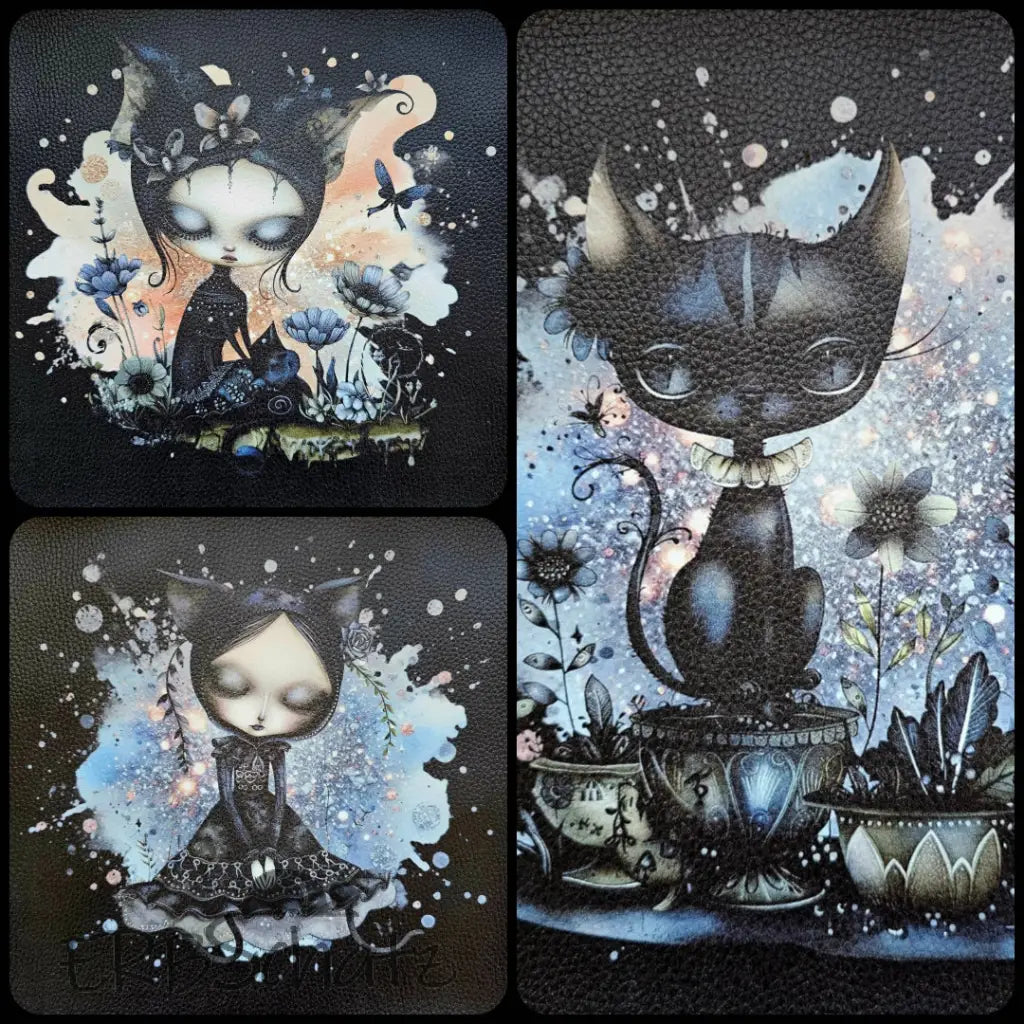 Kunstleder Panele GothCatGirl Collection 25x 25cm - P25