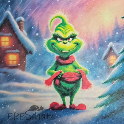 Kunstleder Panele Grinchmas Collection 25x 25cm - Grinchy