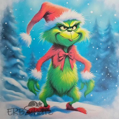 Kunstleder Panele Grinchmas Collection 25x 25cm - Grinchy