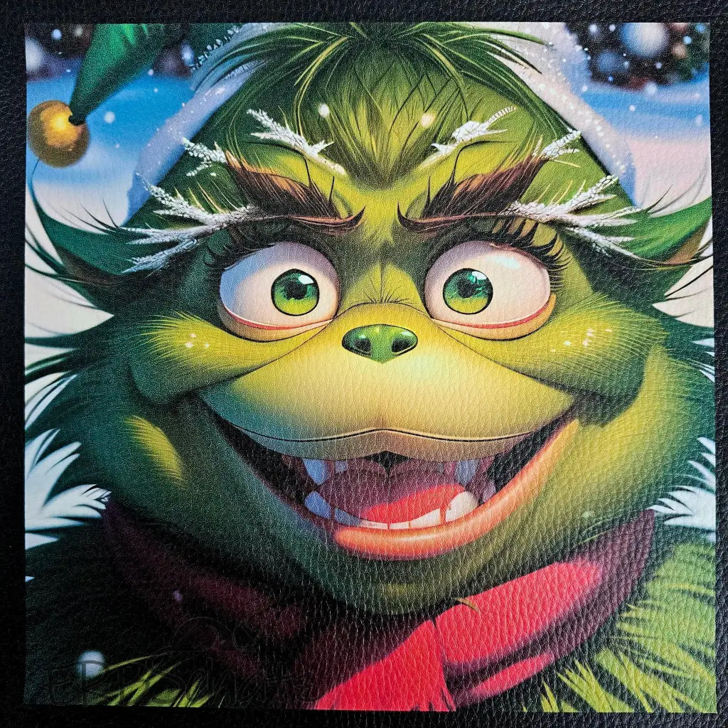 Kunstleder Panele Grinchmas Collection 25x 25cm - X-Mas