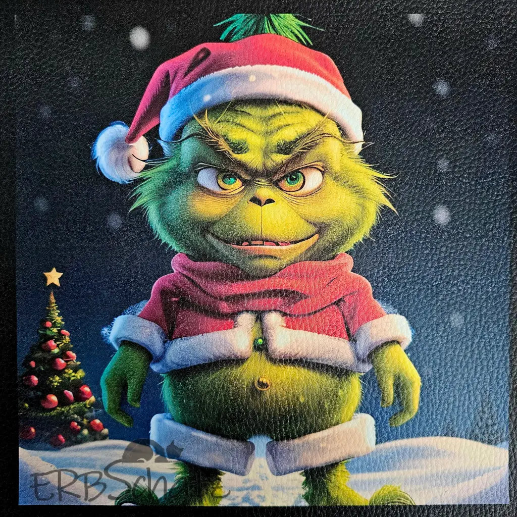 Kunstleder Panele Grinchmas Collection 25x 25cm - X-Mas