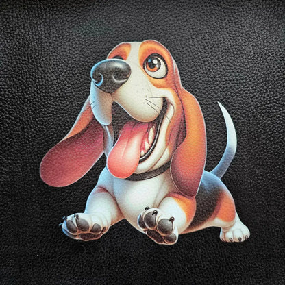 Kunstleder Panele Happy Dogs Collection 25x 25cm - Basset