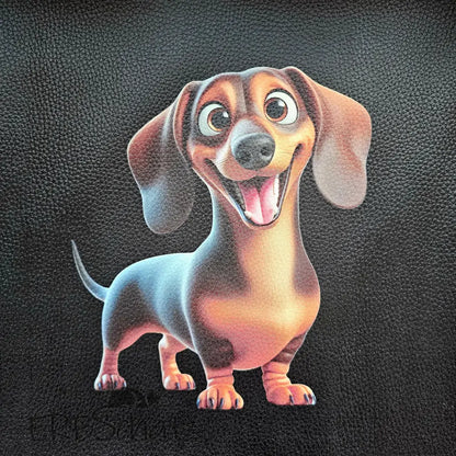 Kunstleder Panele Happy Dogs Collection 25x 25cm - Dackel