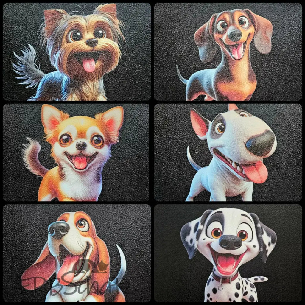 Kunstleder Panele Happy Dogs Collection 25x 25cm - P25