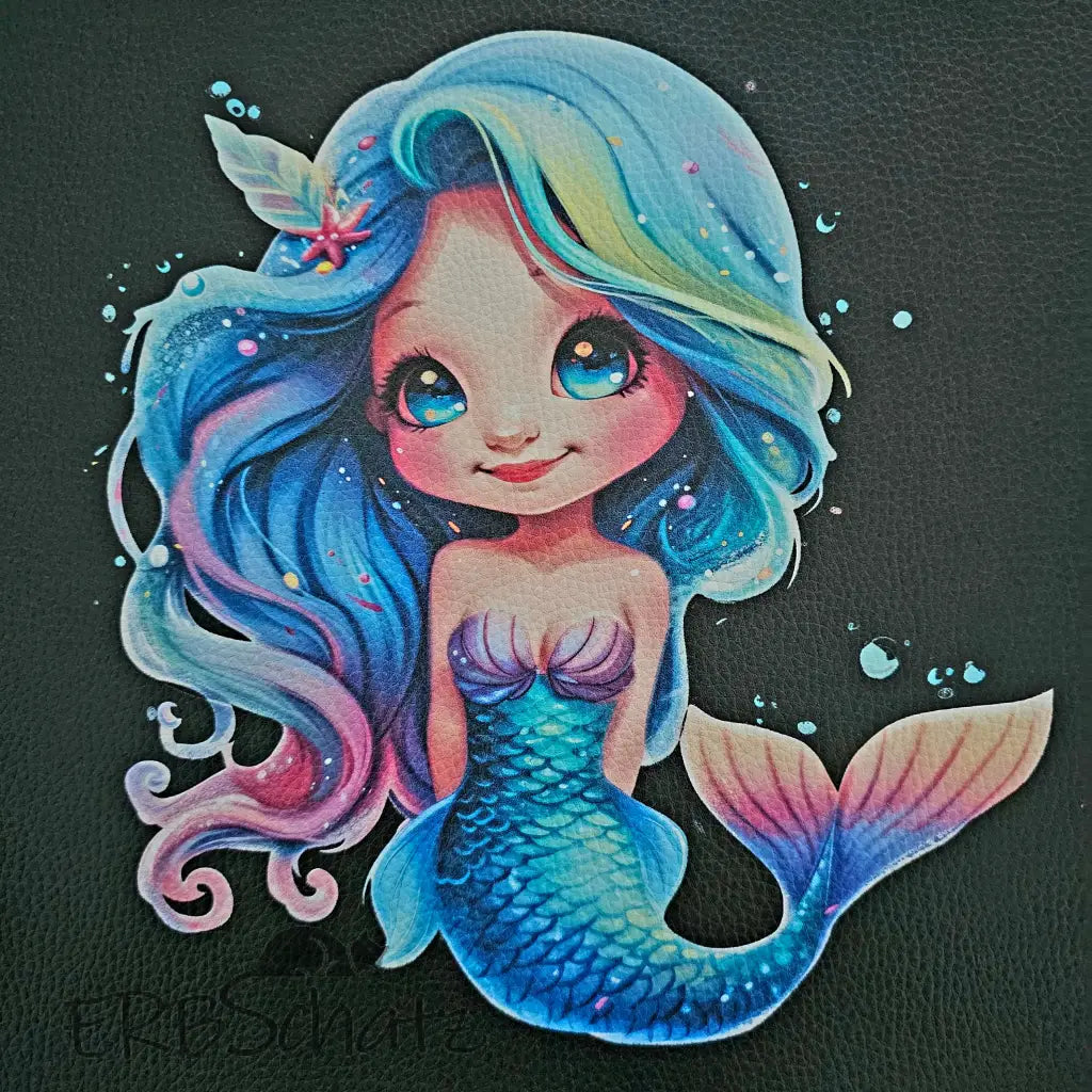 Kunstleder Panele Mermaid Collection 25x 25cm - Blue Hair