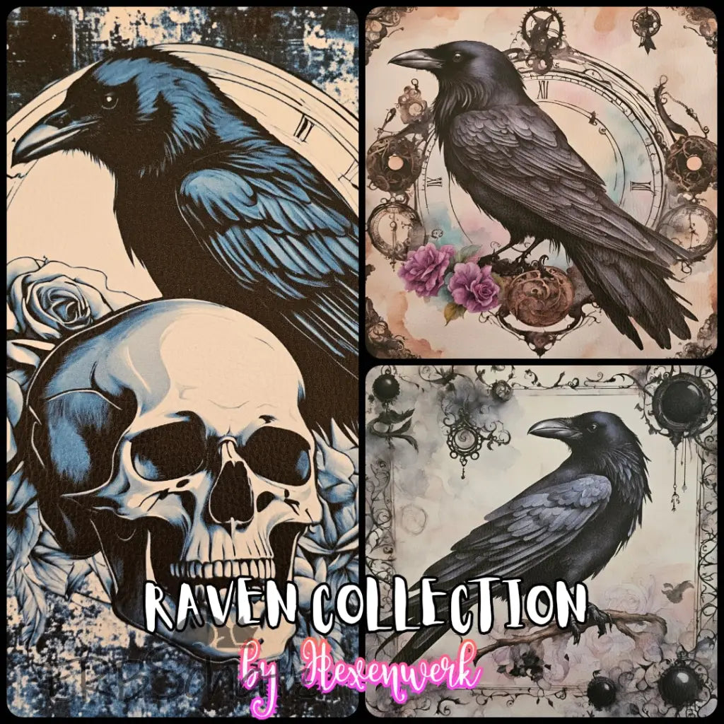 Kunstleder Panele Raven Collection by Hexenwerk 25x 25cm